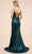 Nox Anabel E365 - Plunging Neck Metallic Long Gown Prom Dresses