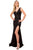 Nox Anabel - E373 Embroidered Scalloped V-neck Trumpet Dress Evening Dresses 4 / Black