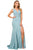 Nox Anabel - E373 Embroidered Scalloped V-neck Trumpet Dress Evening Dresses 4 / Turquoise