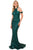 Nox Anabel - E377 Sequined High Halter Trumpet Dress Evening Dresses 4 / Green