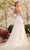 Nox Anabel - E441 Off Shoulder Appliqued High Slit Bridal Gown Wedding Dresses