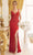 Nox Anabel H1090 - V-Neck Embroidered Prom Dress Evening Dresses 00 / Red