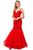 Nox Anabel - H399 Crisscross Back Beaded Trumpet Gown Evening Dresses 4 / Red
