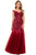 Nox Anabel - J325 Off Shoulder Lace Appliqued Trumpet Gown Prom Dresses 4 / Burgundy