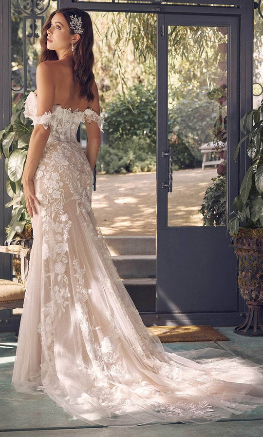 Nox Anabel JE974 - Off Shoulder Floral-Detailed Gown