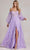 Nox Anabel K1155 - Strapless Detachable Sleeves Prom Dress Prom Dresses 00 / Lilac