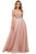 Nox Anabel - L342 Bejeweled Bodice Cold Shoulder Long Gown Bridesmaid Dresses 4 / Tan