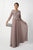 Nox Anabel - M520 Lace Quarter Length Sleeve Bateau A-line Dress Mother of the Bride Dresses M / Tan