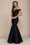 Nox Anabel Plunge Detailed Off Shoulder Mikado Trumpet Gown C004 - 1 pc Burgundy in Size M Available CCSALE 2XL / Black