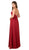 Nox Anabel - R275 Plunging V-neck A-line Dress With Slit Prom Dresses