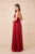 Nox Anabel - R275P Plunging V-neck A-line Dress With Slit Prom Dresses