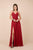 Nox Anabel - R275P Plunging V-neck A-line Dress With Slit Prom Dresses 4XL / Burgundy