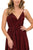 Nox Anabel - R356 V Neck Animal Printed High Slit A-Line Evening Gown Evening Dresses