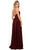Nox Anabel - R356 V Neck Animal Printed High Slit A-Line Evening Gown Evening Dresses