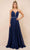 Nox Anabel R416P - Chiffon Flowy A-line Dress Special Occasion Dress 18 / Navy Blue