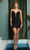Nox Anabel R700 - Embroidered Plunging V-neck Short Dress Cocktail Dresses 2 / Black
