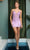 Nox Anabel R700 - Embroidered Plunging V-neck Short Dress Cocktail Dresses 2 / Lilac
