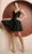 Nox Anabel R701 - Pleated Plunging V-neck Short Dress Cocktail Dresses 2 / Black