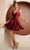 Nox Anabel R701 - Pleated Plunging V-neck Short Dress Cocktail Dresses 2 / Burgundy