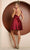 Nox Anabel R701 - Pleated Plunging V-neck Short Dress Cocktail Dresses