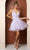 Nox Anabel R703 - Shimmering Plunging V-neck Short Dress Cocktail Dresses 2 / Lilac Multi
