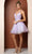 Nox Anabel R703 - Shimmering Plunging V-neck Short Dress Cocktail Dresses