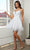 Nox Anabel R703 - Shimmering Plunging V-neck Short Dress Cocktail Dresses
