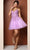 Nox Anabel R707 - Lace Appliqued Sweetheart Short Dress In Purple