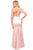 Nox Anabel - Sleeveless Cowl Neckline Sheath Satin Gown C302 - 1 pc Blush In Size 4 and 1 pc Light Blue in Size 4 Available CCSALE