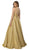 Nox Anabel - Sleeveless V-neck Pleated Ballgown E228 CCSALE XL / Rosegold