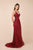 Nox Anabel - Strappy Plunging V-neck Evening Gown - 1 pc Burgundy In Size S Available CCSALE
