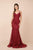 Nox Anabel - Strappy Plunging V-neck Evening Gown - 1 pc Burgundy In Size S Available CCSALE S / Burgundy