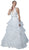 Nox Anabel - T256 Plunging Halter Dotted Lace Tiered Gown Special Occasion Dress XS / White