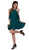 Nox Anabel - T667 Cold Shoulder Short Chiffon Dress Cocktail Dresses XS / Green