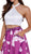 Nox Anabel - Two-piece Floral Halter A-line Evening Dress 8245 - 1 pc Floral Patterns In Size L Available CCSALE L / Floral Patterns