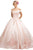 Nox Anabel - U802 Off-Shoulder Pleated Ballgown Quinceanera Dresses 4 / Blush