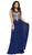Nox Anabel - Y100 Gilded Illusion Scoop Chiffon A-line Dress Special Occasion Dress XS / Navy