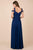 Nox Anabel - Y277P Cold Shoulder V Neckline A-Line High Slit Gown Prom Dresses