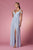 Nox Anabel - Y277P Cold Shoulder V Neckline A-Line High Slit Gown Prom Dresses