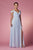 Nox Anabel - Y277P Cold Shoulder V Neckline A-Line High Slit Gown Prom Dresses 4XL / Dusty Blue