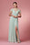 Nox Anabel - Y277P Cold Shoulder V Neckline A-Line High Slit Gown Prom Dresses 4XL / Sage Green