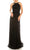 Odrella - 1698 Gathered Embellished Halter Crepe Chiffon Evening Dress Special Occasion Dress 00 / Black