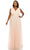 Odrella - 4424 Surplice Neckline Chiffon A-Line Gown Special Occasion Dress 00 / Salmon