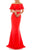 Odrella - 4562 Faux Two-Piece Off Shoulder Mermaid Gown Evening Dresses 0 / Orange