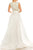 Odrella - 4747 Surplice Glitter Lattice Bodice A-Line Gown Evening Dresses