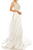 Odrella - 4747 Surplice Glitter Lattice Bodice A-Line Gown Evening Dresses