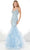 Panoply - 14102 Beaded Tulle Mermaid Gown Special Occasion Dress 0 / Sky Blue