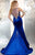 Panoply - 44240 V Crystal Beaded Deep V-neck Mermaid Dress - 1 pc Royal In Size 10 Available CCSALE 10 / Royal