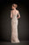 Park 108 - Illusion Short Sleeve Scroll Embroidered Gown M106 - 1 pc Silver/Nude In Size 12 Available CCSALE 12 / Silver/Nude