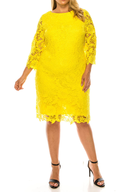 Phase Seven CHE0357CRR - Laced Quarter Sleeved Formal Dress Special Occasion Dress